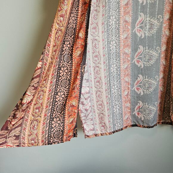 Soft‎ Surroundings Kimono Womens S Metallic Floral Boho Duster Cardigan - Picture 5 of 12
